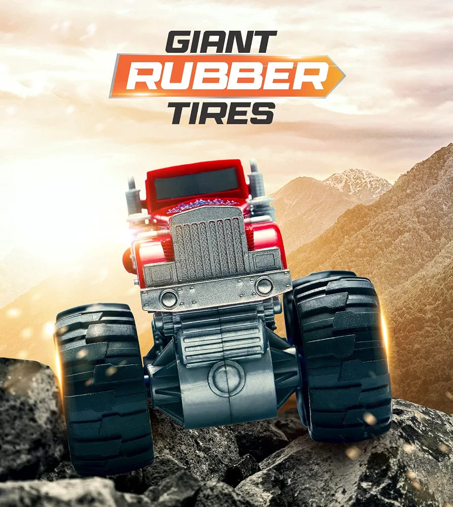 6 Pack Monster Trucks Toys for Boys and Girls, 4-Wheel Drive Friction Powered Push and Go Toy Cars with Giant Wheels, 360° Crazy Stunts, Age 3, 4-7 and Above Boy Birthday Gifts [Amazon Exclusive]