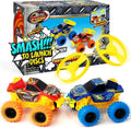 Team Power 2 Pack Monster Truck Toys Drone Warrior, Disc-Launching 5.2" Battle Trucks Pull-Back & Go, Age 3, 4-7 and Above Boys Birthday Gifts [Amazon Exclusive]