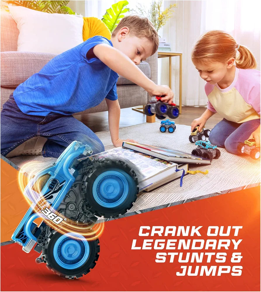 6 Pack Monster Trucks Toys for Boys and Girls, 4-Wheel Drive Friction Powered Push and Go Toy Cars with Giant Wheels, 360° Crazy Stunts, Age 3, 4-7 and Above Boy Birthday Gifts [Amazon Exclusive]