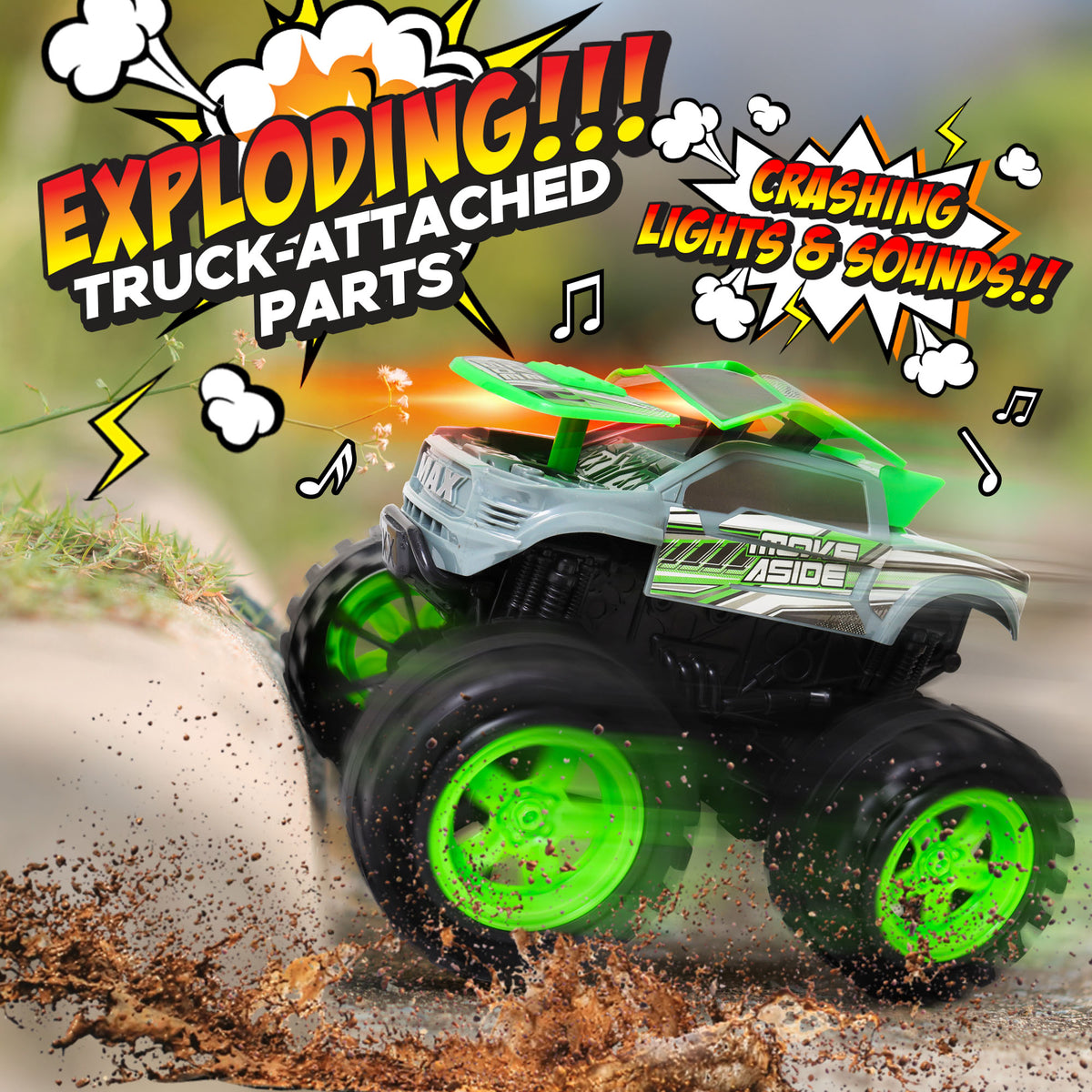 Team Power Exploding Monster Truck: High-Impact Crash & Reset Toy with Lights & Explosive Sounds